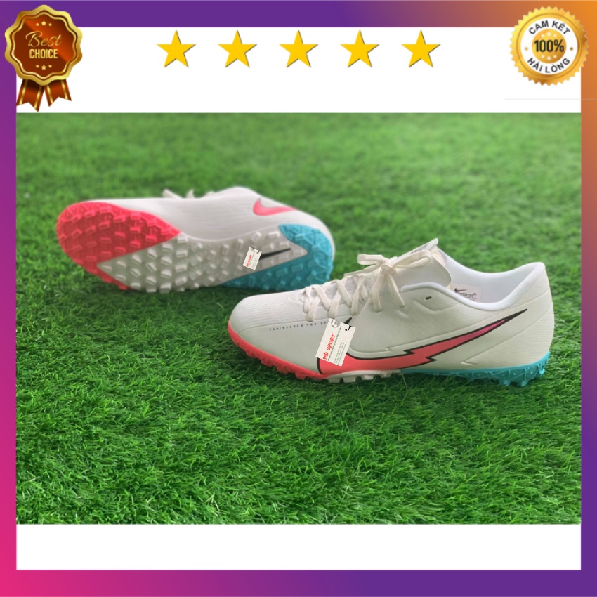 [Tặng Túi Rút,Tất,Vớ Cao Cấp]Giày Đá Bóng, Giày Đá Banh Sân Cỏ Nhân Tạo Mercurial Vapor 13 Academy TF Legendary-WHITE