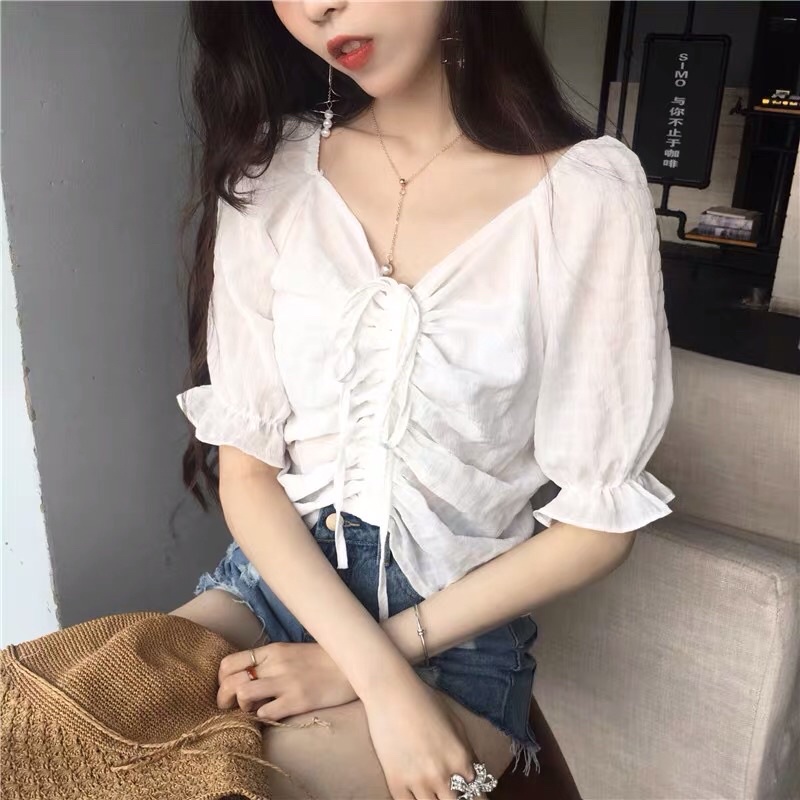 Áo voan croptop nữ trendy