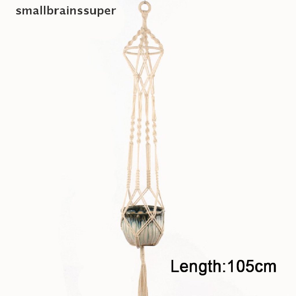 Giá đỡ chậu hoa bằng dây thừng treo tường trang trí sân vườn