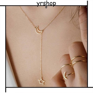 Dây chuyền mặt trăng và ngôi sao đơn giản xinh xắn cho nữ