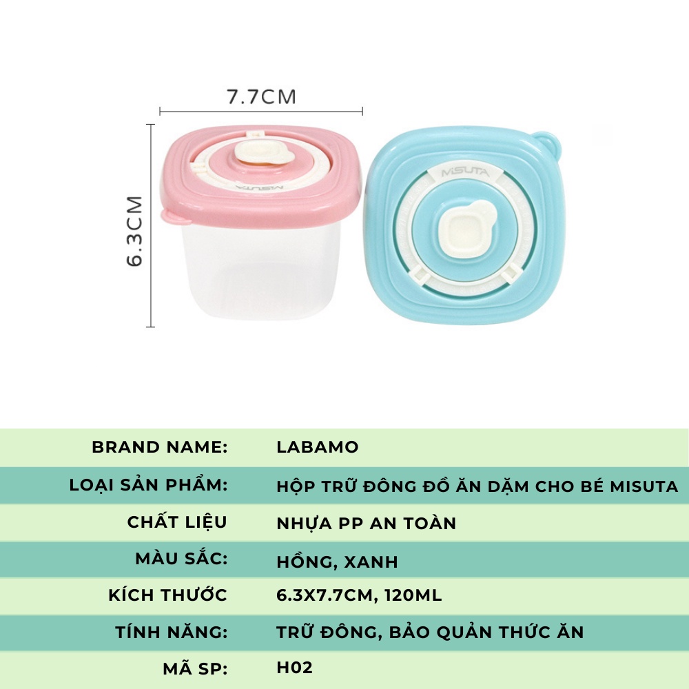 Hộp trữ đông bảo quản đồ ăn dặm cho bé Misuta LABAMO H02