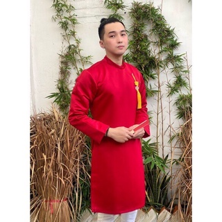 Áo dài nam trơn kèm ngọc bội
