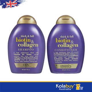 Combo dầu gội xả Chống rụng tóc của Úc OGX Biotin & Collagen Shampoo 385ml