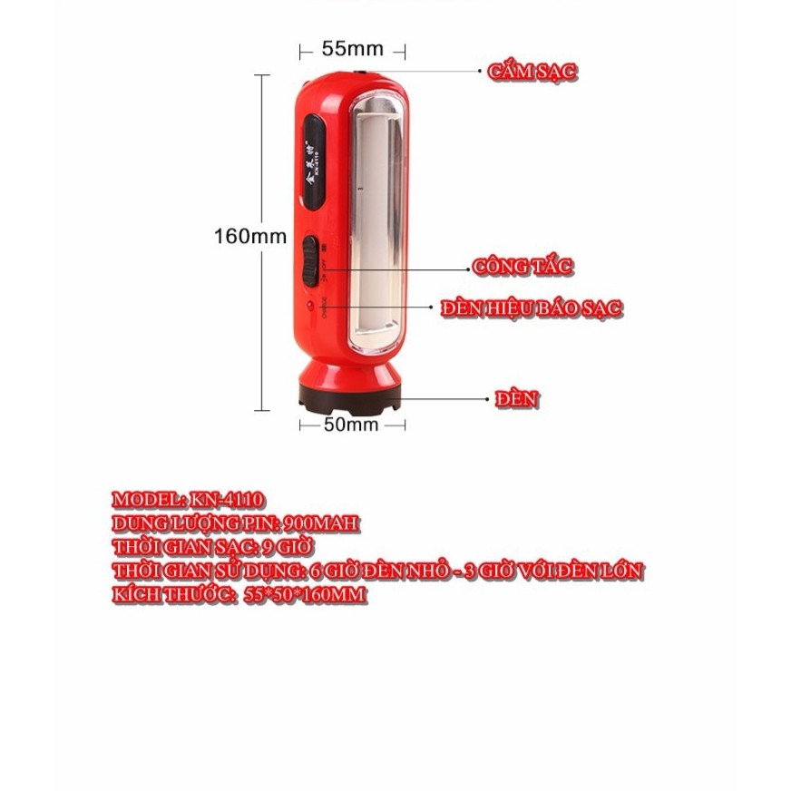 ĐÈN PIN SẠC 2 CHẾ ĐỘ  KENNEDE KN-4110