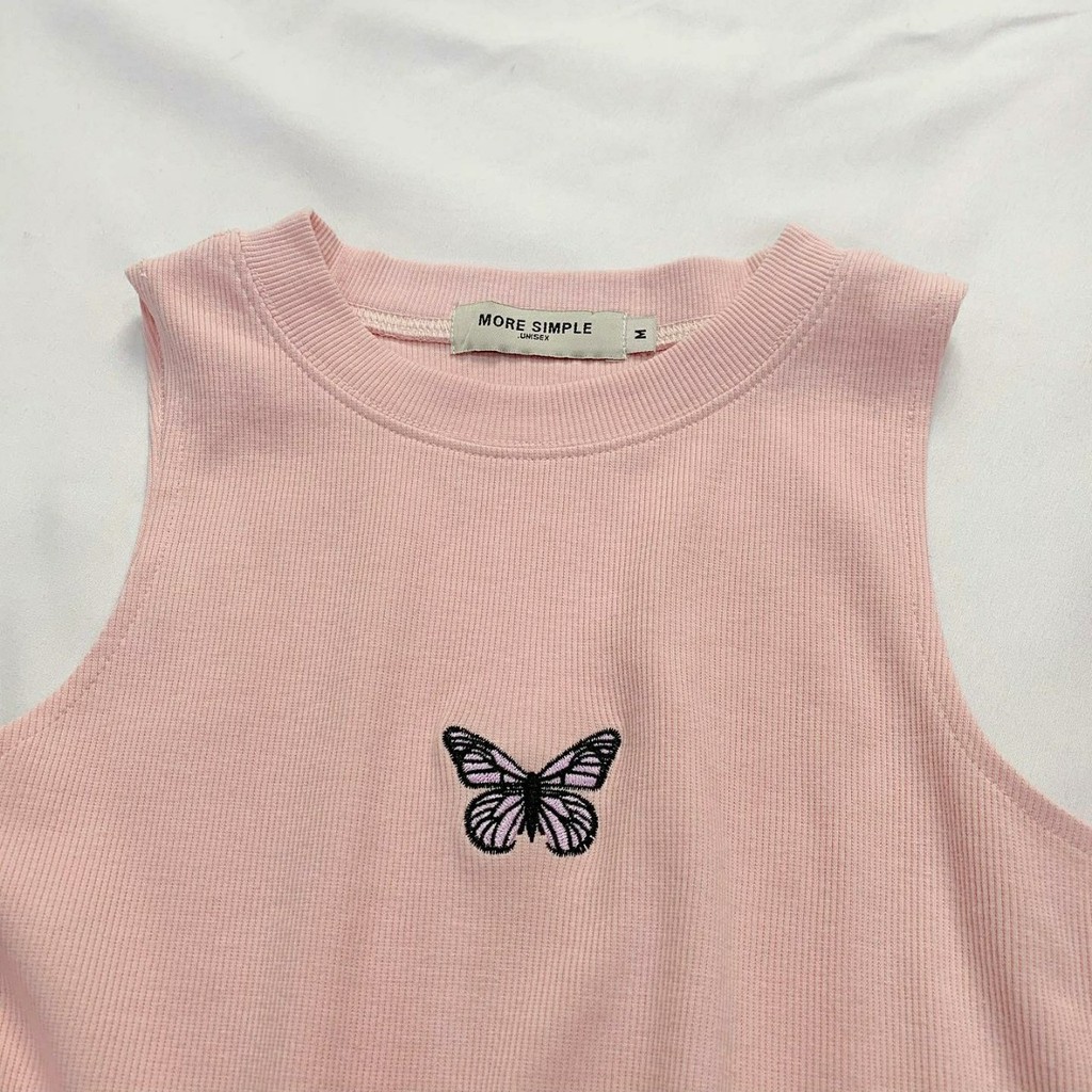 Áo Croptop Thêu Bướm Ulzzang (3 Màu) | BigBuy360 - bigbuy360.vn