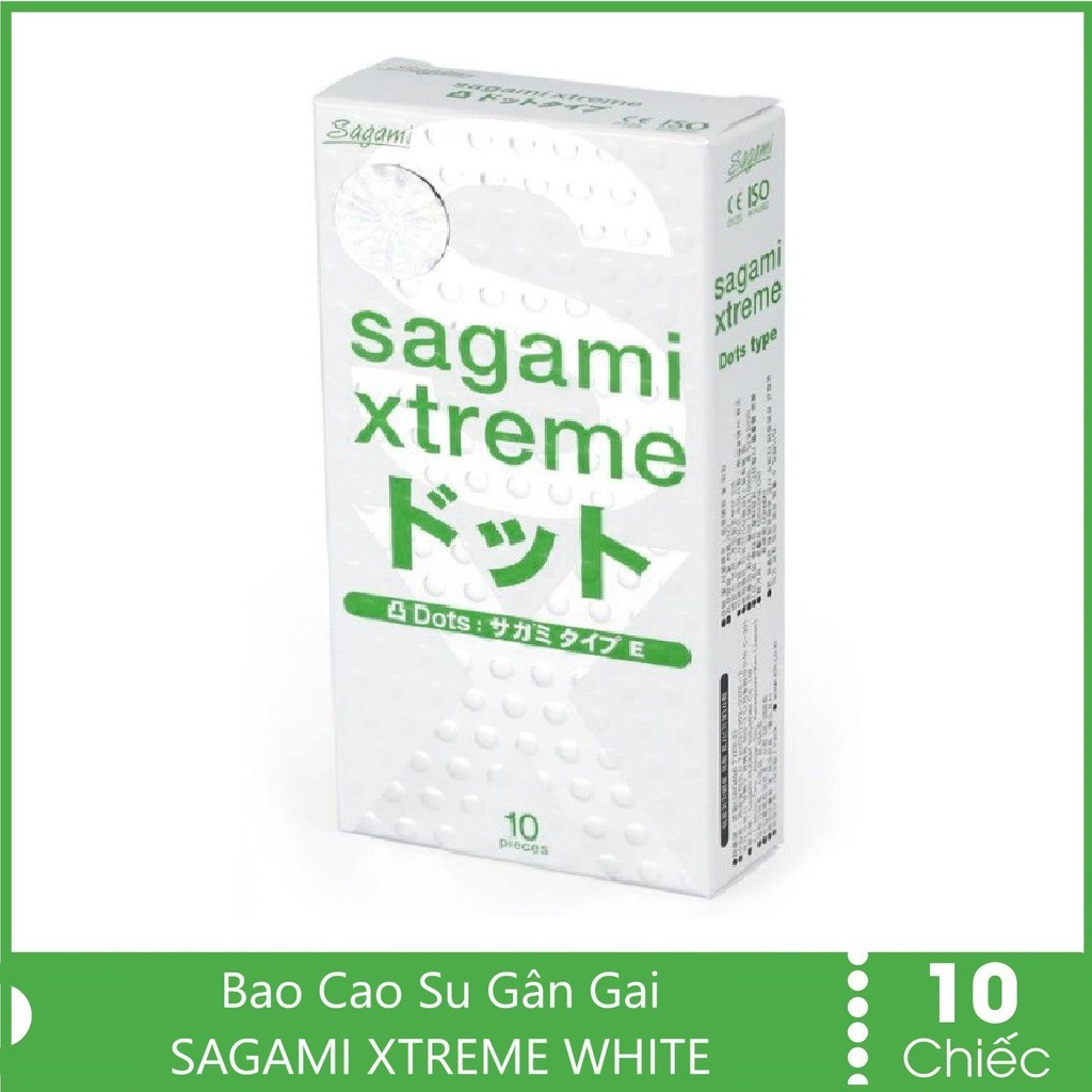 Bao Cao Su Gân gai 10 chiếc Sagami Nhật Bản Extreme White