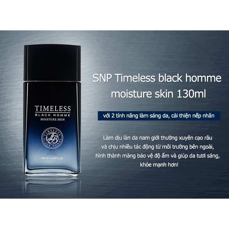 Bộ Sản Phẩm Dưỡng Da Nam Giới SNP Timeless Black Homme Skin Care 2 Set Dưỡng Ẩm Tăng Tính Đàn Hồi Chống Nhăn