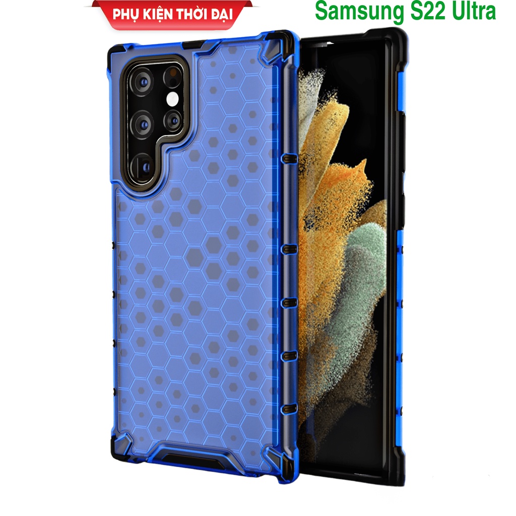 Ốp lưng Samsung S22 Ultra chống sốc tổ Ong vân lục lăng thời trang cao cấp siêu bền