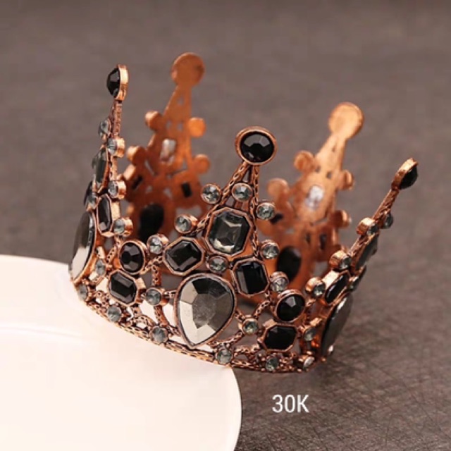 Vương miện tròn đen - nhỏ-Q4395