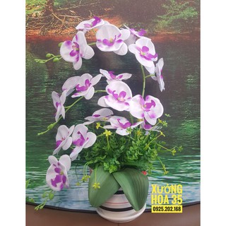 HOA GIẢ-hoa lụa 😍FREESHIP😍Giảm 10K Khi Nhập [PHUOM10K] Bộ Nguyên Liệu Làm Hoa LAN HỒ ĐIỆP