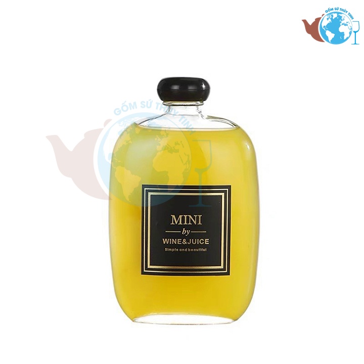 Chai thủy tinh kiểu DẸP BẦU NẮP NHỰA 250ml cực xinh đựng Coffee Sữa, đựng cafe, nước ép, chai 250ml đựng mật ong