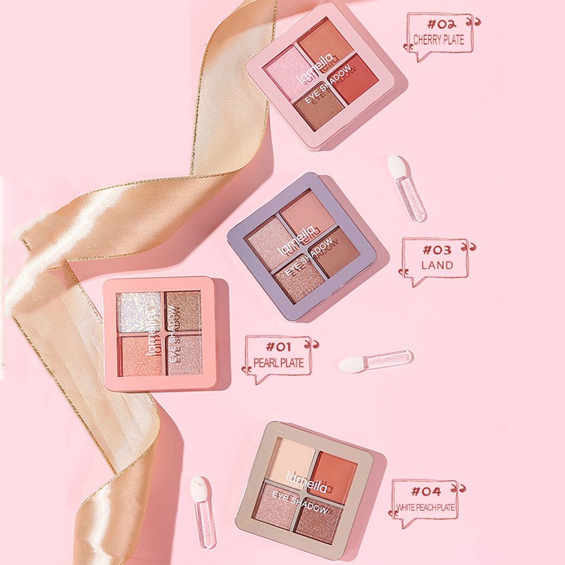 [Hàng mới về] Bảng phấn mắt LAMEILA trang điểm mắt bốn màu sắc ánh nhũ chống thấm nước | BigBuy360 - bigbuy360.vn