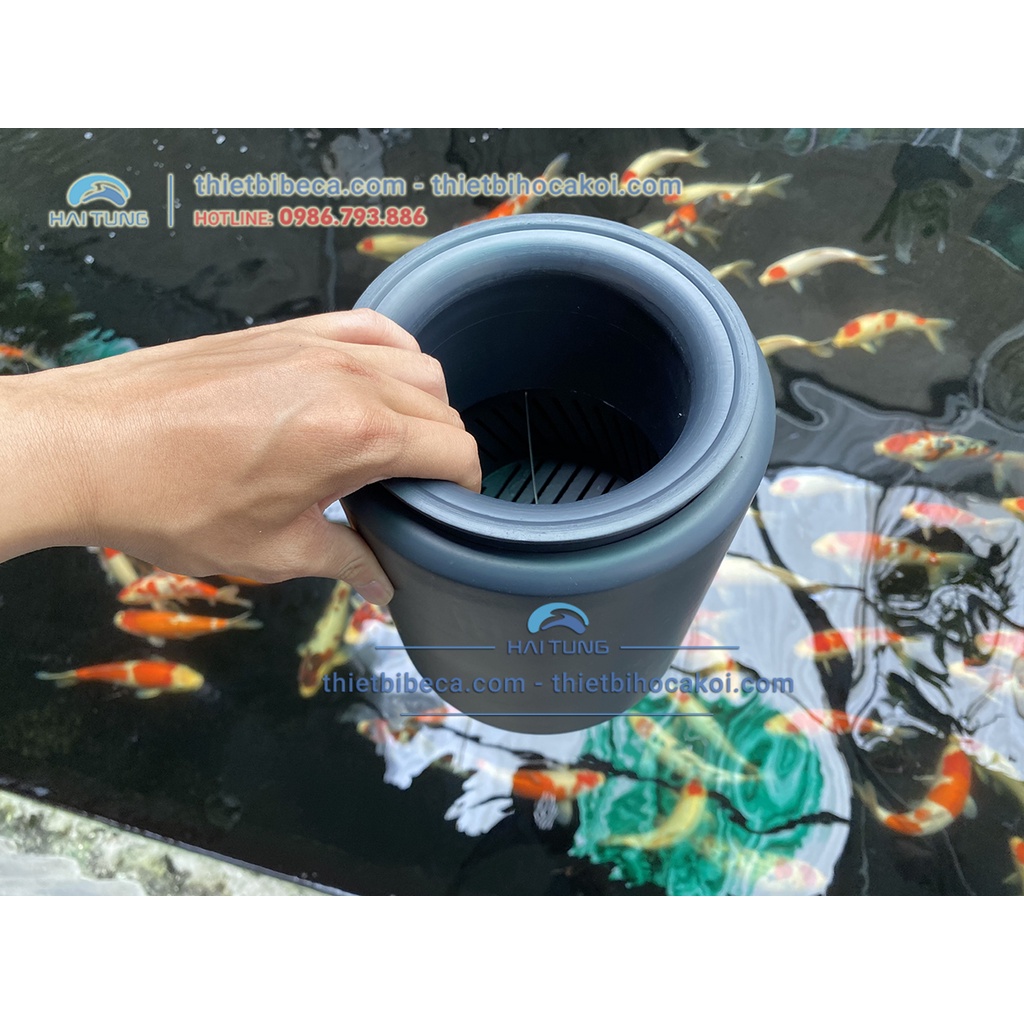 Hút Mặt Bể Cá Việt Kích Thước Đường Kính 18cm, Cao 20cm, Phi Ống 60. Hút Mặt Nhấp Nhô Thu Rác, Váng, Bọt Bề Mặt Hồ Koi