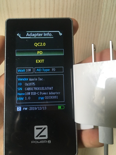 Power-Z MF001- Máy kiểm tra cáp lightning iPhone, iPad, củ sạc PD 18w chính hãng,linh kiện-fake