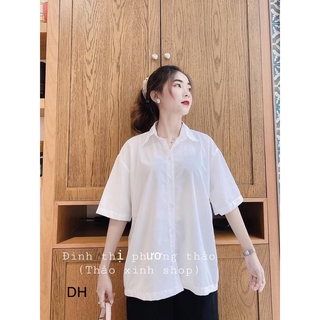 Sơ Mi Phom Thụng Tay Lỡ - Áo SƠ MI Trắng