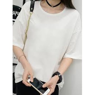 Áo thun trơn tay lỡ trắng mk30