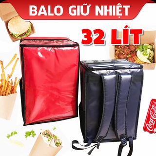 Balo Giữ Nhiệt Giao Hàng 32L - Túi Shipper Giao Đồ Ăn - Túi Giao Trà Sữa( 18 đến 24 ly) (Kích thước: R25 x D31 x C44cm)