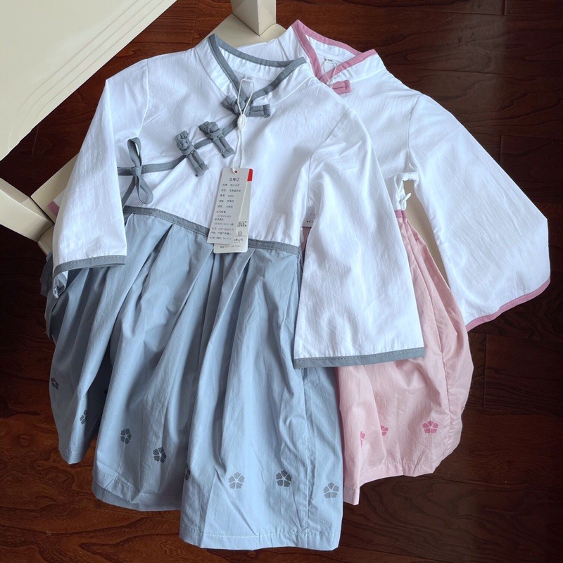 Váy bé gái 2-8 tuổi Chất cotton phong cách cổ Kimono Nhật bản 0421