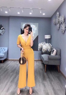 JUM CỔ CHÉO THẮT NƠ EO