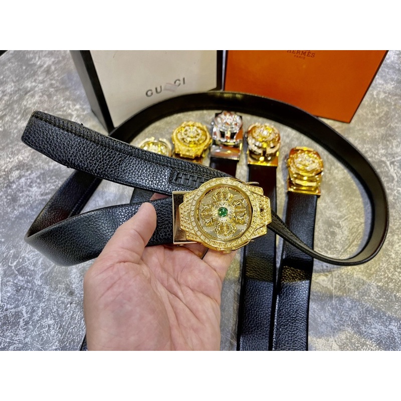 Thắt lưng da nam mặt xoay tròn , dây lưng nam thời trang nam