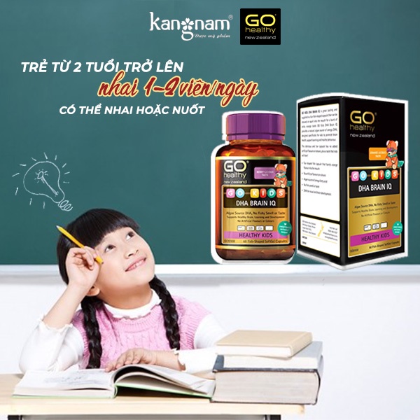 Viên Uống Bổ Sung DHA Cho Trẻ Go Healthy Kids DHA Brain IQ Hộp 60 viên