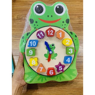 Đồng Hồ Con Ếch Phân Biệt Hình Khối, Đồ Chơi Gỗ Benrikids Cho Bé Baby Homes