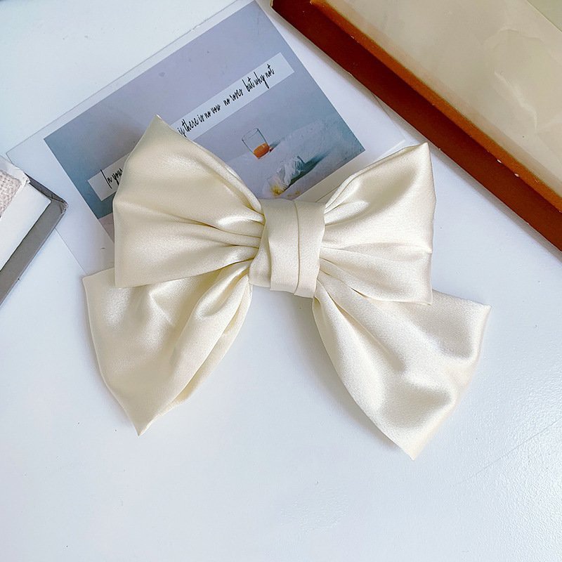 [Hàng thiết kế] Cột tóc kẹp tóc tiểu thư nơ to vải satin lụa handmade xinh xắn nhiều màu cho bạn nữ