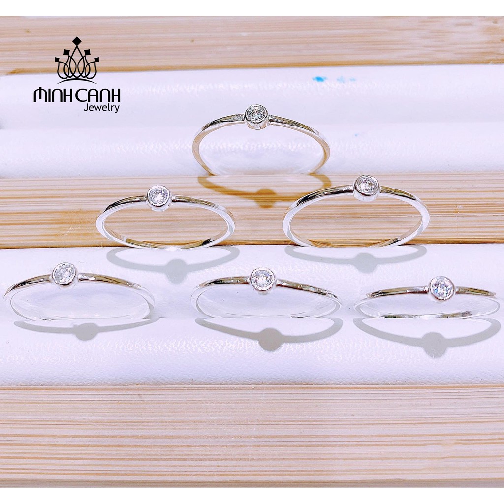 Nhẫn Bạc Mảnh 1 Viên Đá Nhỏ - Minh Canh Jewelry