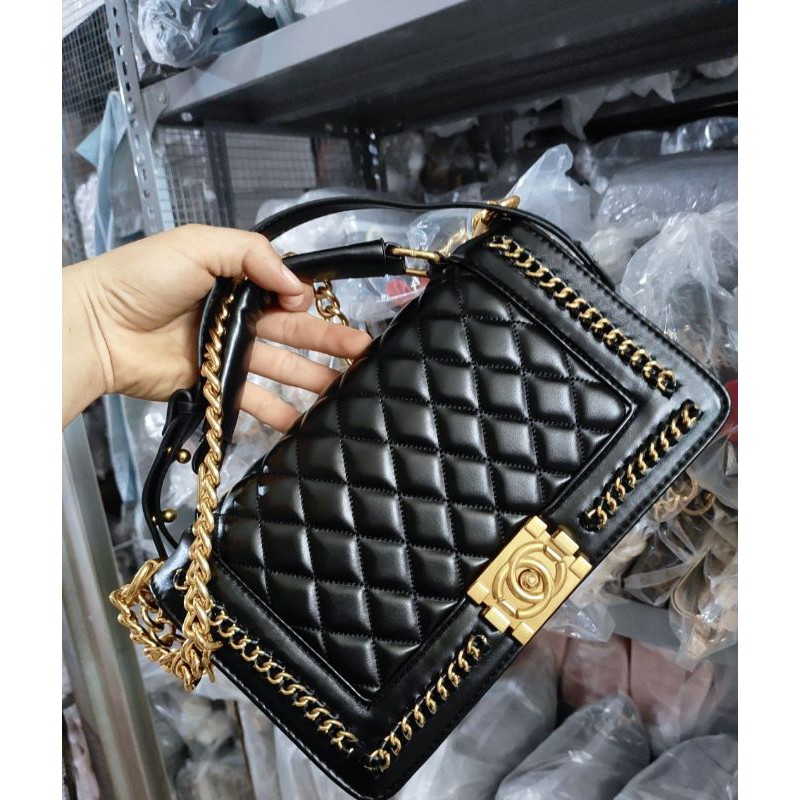 túi chanel viền xích sz 26