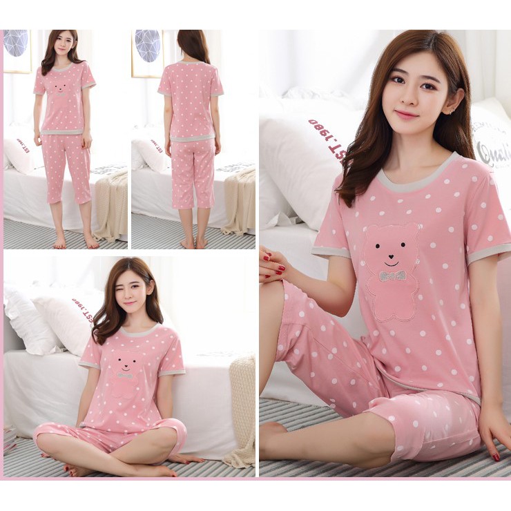 Bộ Ngố Nữ Mùa Hè Mặc Ở Nhà - Bộ Lửng Nữ Mùa Hè Vải Cotton (Bộ Ngủ đủ màu, size, đẹp)