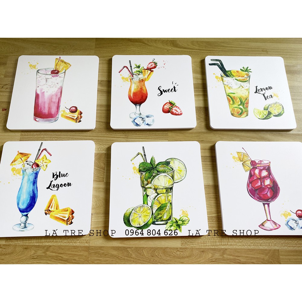 BỘ TRANH 3D Trà chanh - Cafee trang trí quán - Set 6 tranh | BigBuy360 - bigbuy360.vn