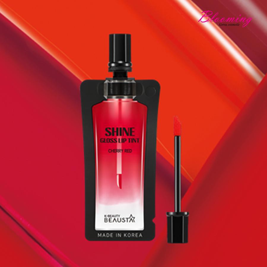 Son Tint Bóng, Siêu Lì, Căng Mọng Môi Hàn Quốc Beausta-Shine Gloss Lip Tint- Cherry Red 4ml | BigBuy360 - bigbuy360.vn