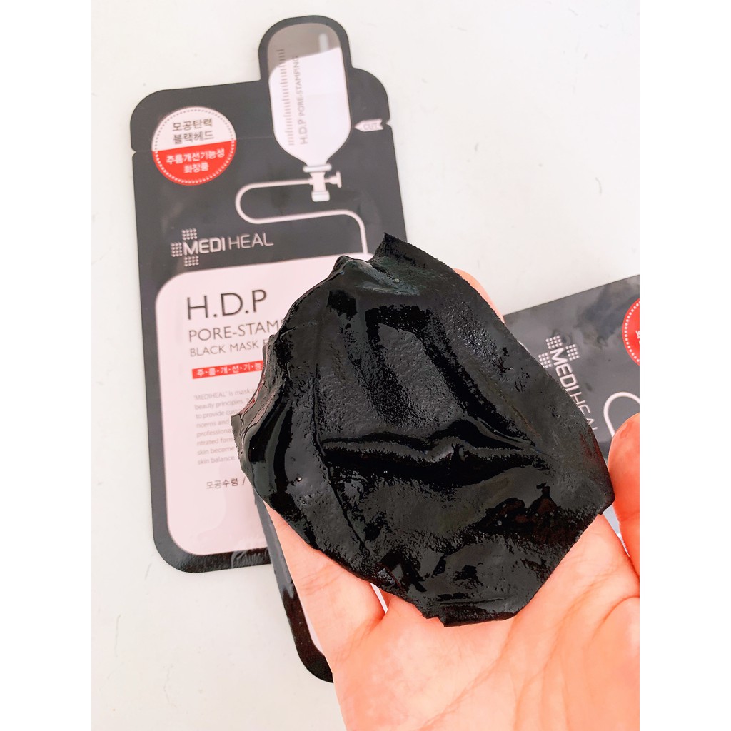 Mặt Nạ Than Hoạt Tính Loại Bỏ Bã Nhờn Và Làm Mịn Da Mediheal H.D.P Pore-Stamping Black Mask 25ml