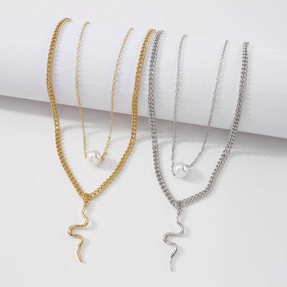 ANEMONE Vòng cổ Mặt Hình Rắn Phong Cách Hàn Quốc Thời Trang