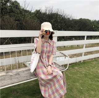 Váy babydoll kẻ caro