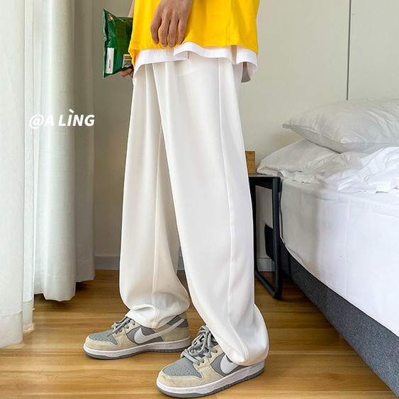 Quần ống rộng vải lụa lạnh thời trang trẻ trung năng động dành cho nam
