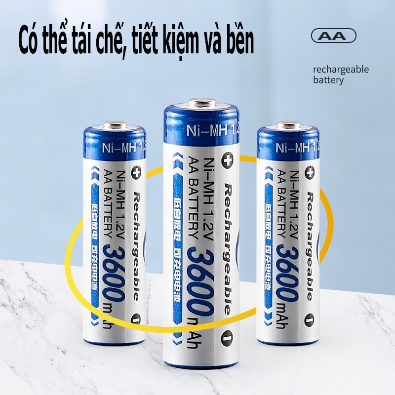 [Hộp 4 viên] Pin tiểu AA sạc lại Bmax 3600mAh dung lượng thực - Pin công suất cao chuyên dùng cho micro, máy ảnh