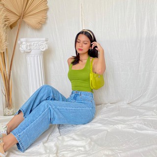 Áo croptop cột cổ thun