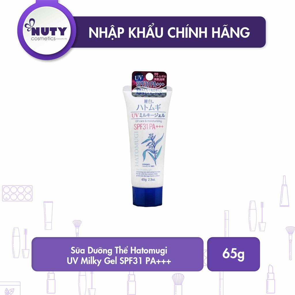 Sữa Dưỡng Thể Hatomugi UV Milky Gel SPF31 PA+++ (65gr)