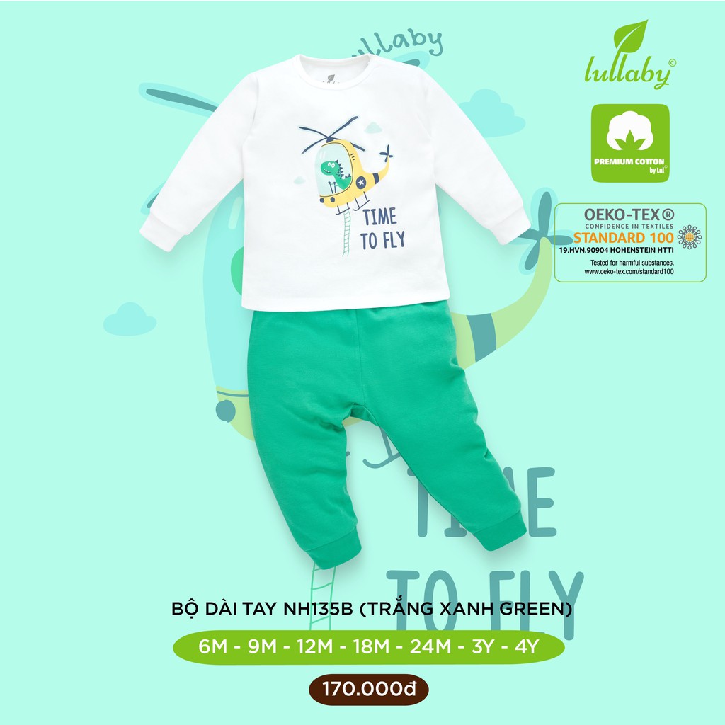 Bộ quần áo dài tay bé trai bé gái Lullaby NH135B