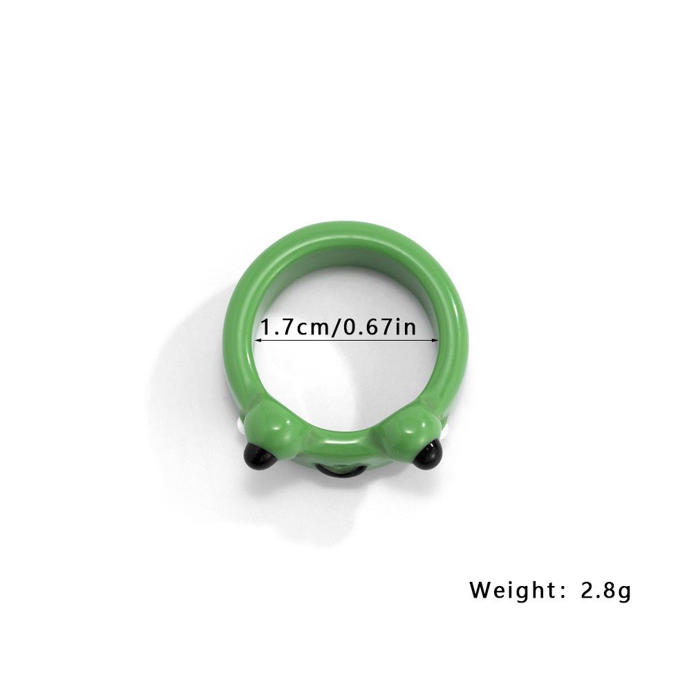 Nhẫn acrylic hình chú ếch nhiều màu sắc dễ thương thời trang Hàn Quốc cho nữ