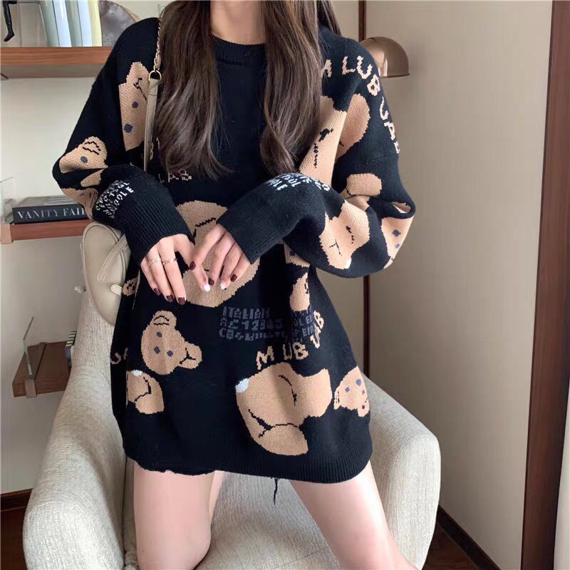 Áo hình gấu dáng dấu quần max xinh