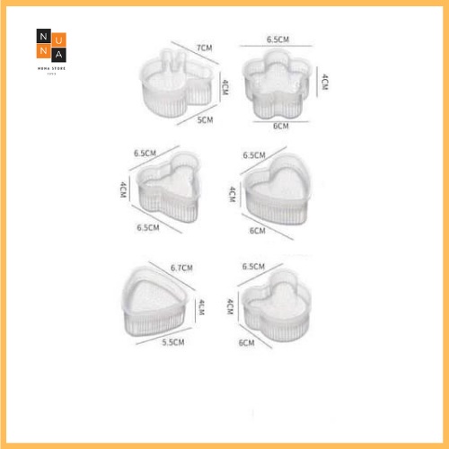 Khuân làm cơm cho bé 6 hình ngộ nghĩnh từ nhựa cao cấp, cho bé ăn dặm theo phương pháp BLW