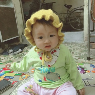 Mũ len hoa bé gái