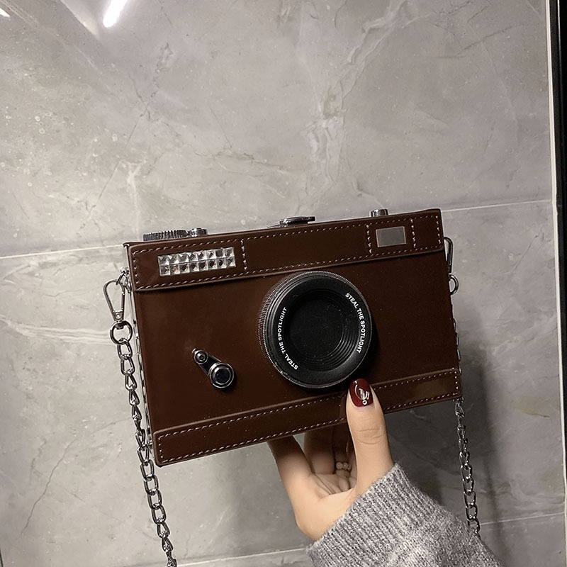 Female handbag 2019 new wave retro personality camera pocket small square Korean fashion wild cross shoulder