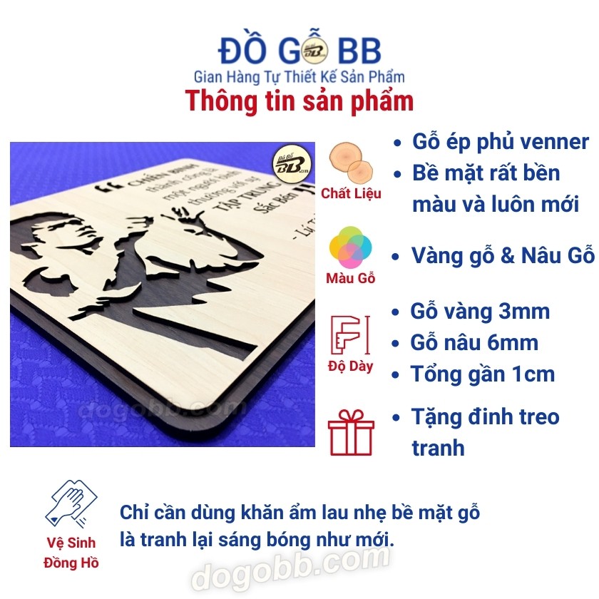 Tranh Gỗ Treo Tường Decor Slogan Đạo Lý Về Sự Tập Trung Tạo Động Lực Truyền Cảm Hứng Của Lý Tiểu Long - Đồ Gỗ BB