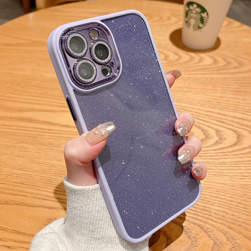 Ốp Điện Thoại Silicon Cứng Chống Sốc Mạ Kim Tuyến Sang Trọng Cho iPhone 14 Plus 13 12 11 Pro MAX XR XS MAX