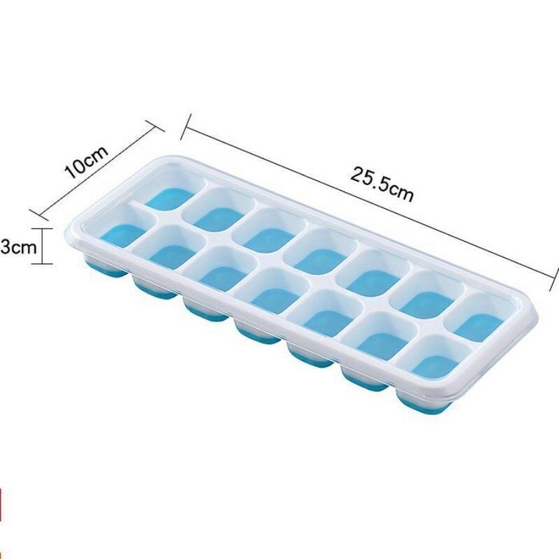Khay trữ đông, khay bảo quản đồ ăn khay làm đá đế silicon có nắp đậy