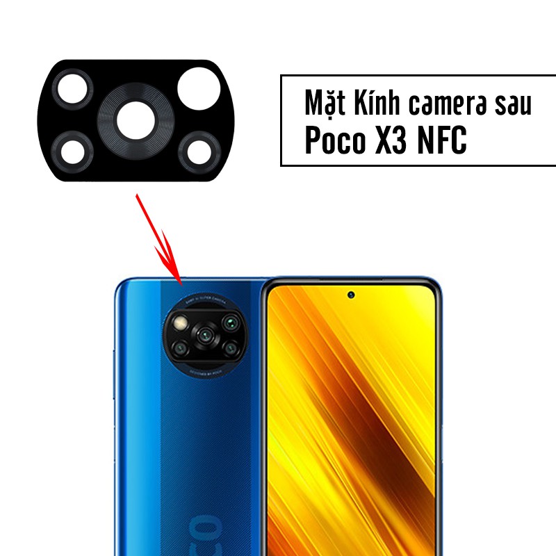 Mặt kính thay thế camera sau cho Poco X3 NFC