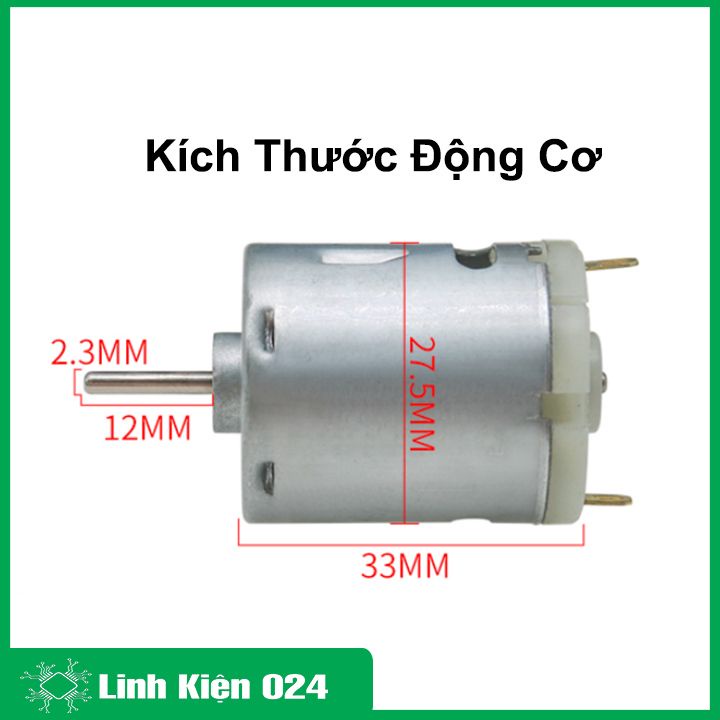 Động cơ 335 5-12VDC trục 2.3mm 8000RPM, motor chế máy khoan siêu khỏe